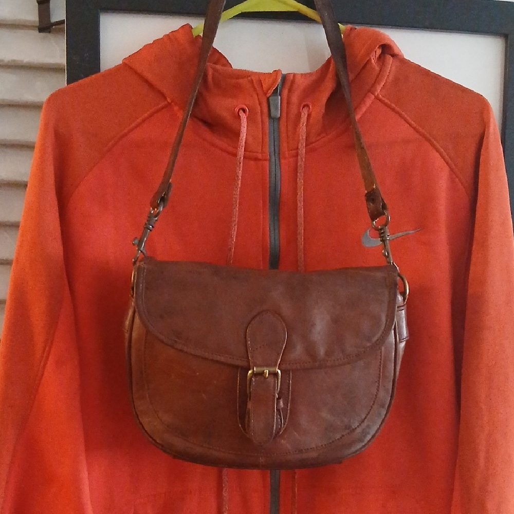 Vintage America Brown Leather Shoulder Bag